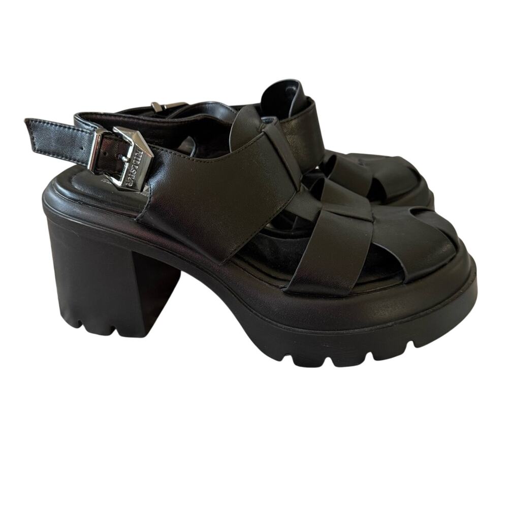 Killstar Black Chunky Heels Sandals Shoes US size 7